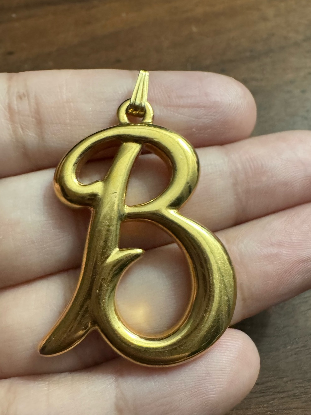 Vintage Goldtoned Large Letter B Initial Pendant *READ*